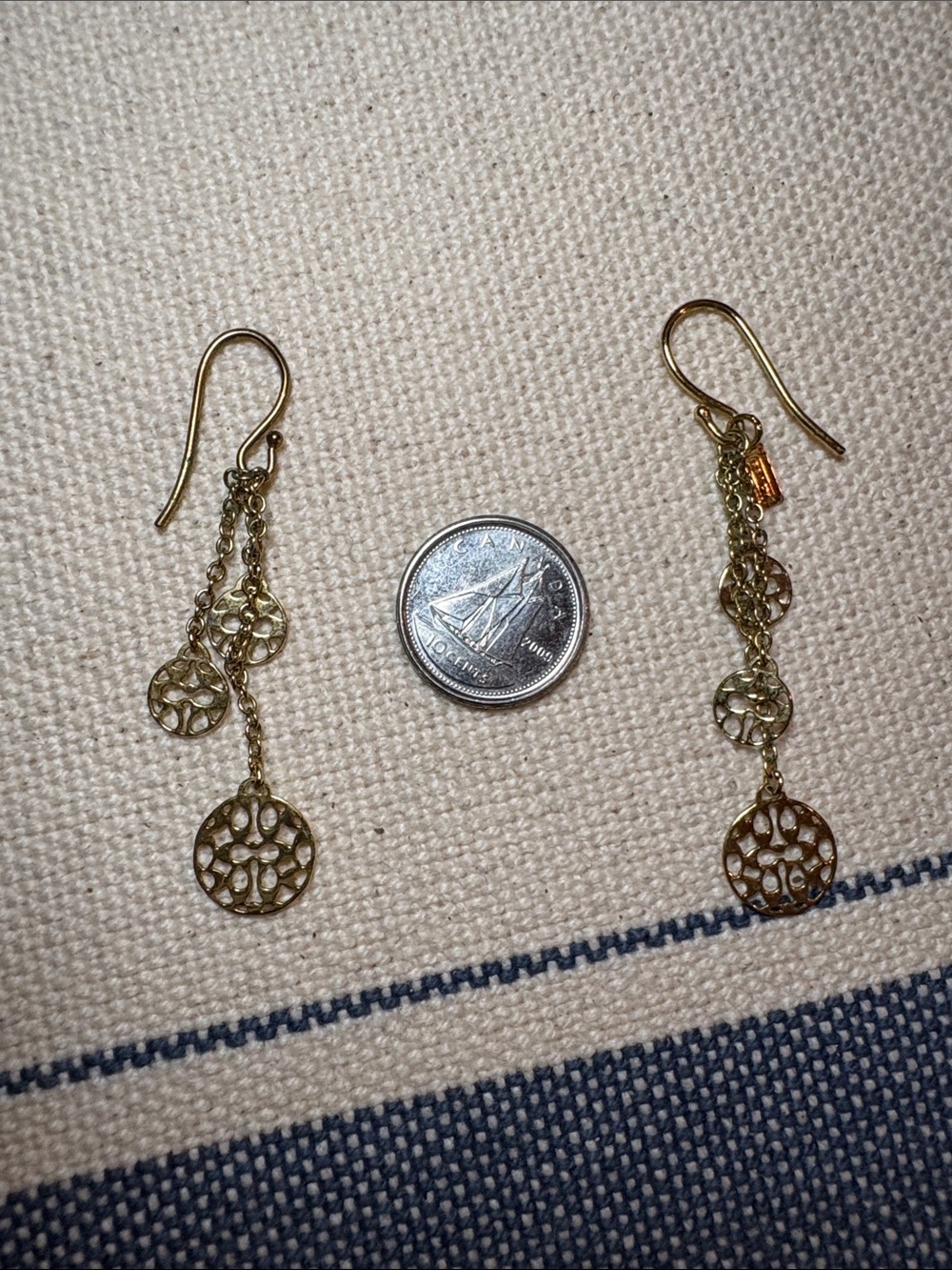 Coach Gold-Tone Cascading Filigree Disk Earrings